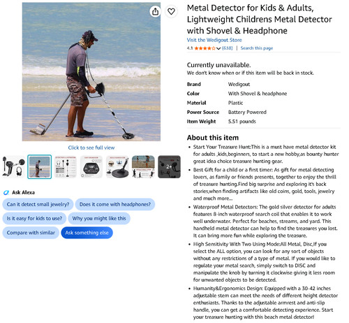 Wedigout metal detector - wedigout, for